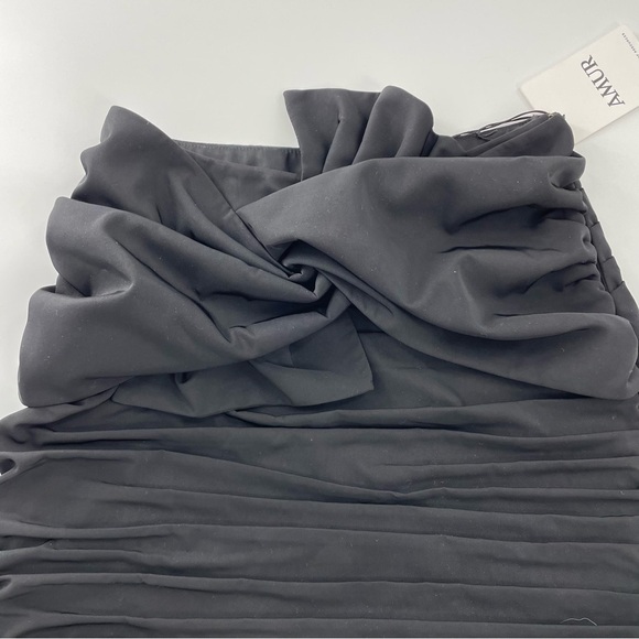 Amur Kehlani Tie skirt Black Rouched *REVOLVE*  NWT Side Zip Mini Skirt - Picture 6 of 15